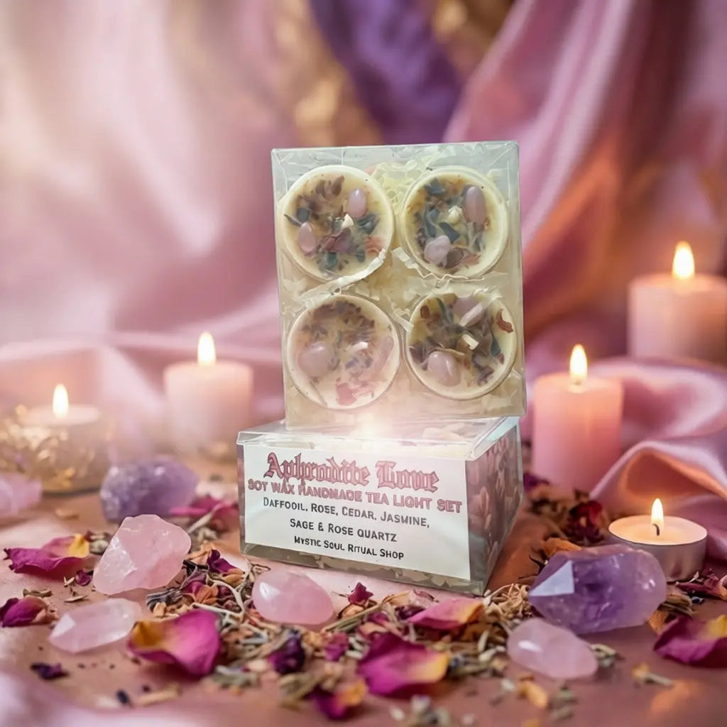 Aphrodite Goddess Tea Light Candle Set Mystic Soul Ritual Shop