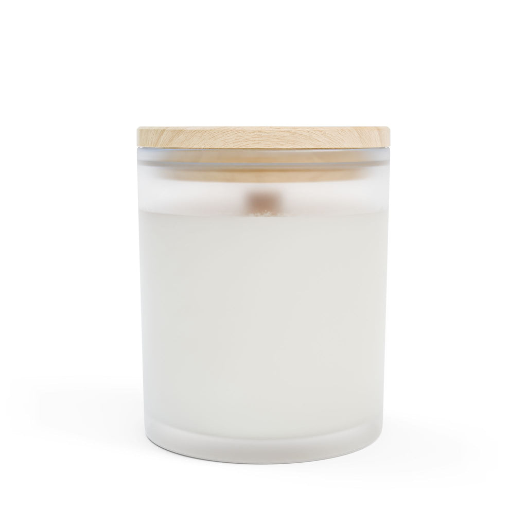 Vanilla Noir Frosted Glass Candle — 11oz Soy Candle with Wooden Lid (Solana)