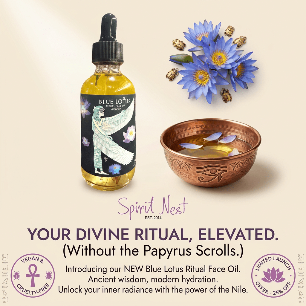 Blue Lotus Ritual Face Oil | Sacred Egyptian Elixir for Glow & Spiritual Awakening 🩵🌿 Spirit Nest