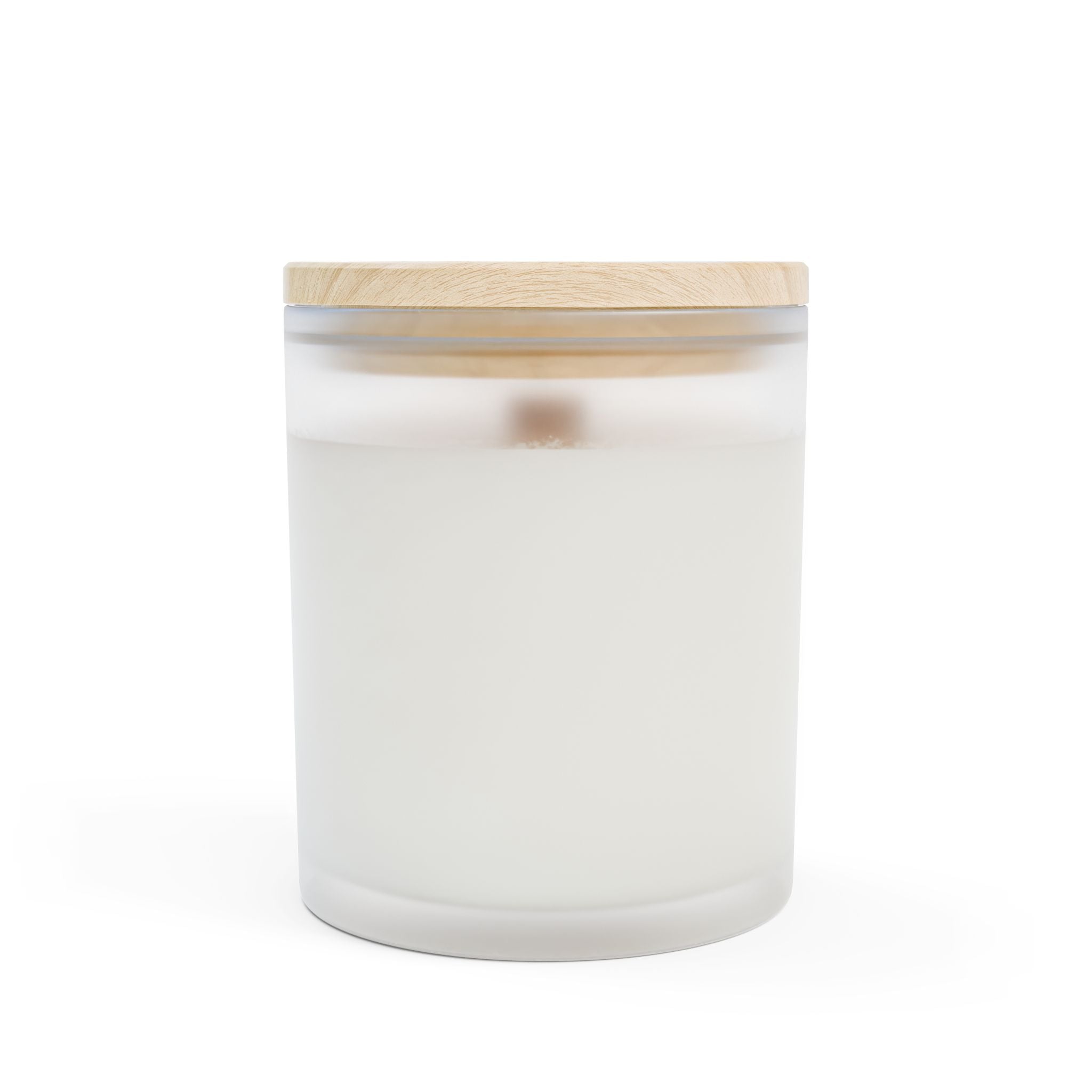 Vanilla Noir Frosted Glass Candle — 11oz Soy Candle with Wooden Lid (Solana)