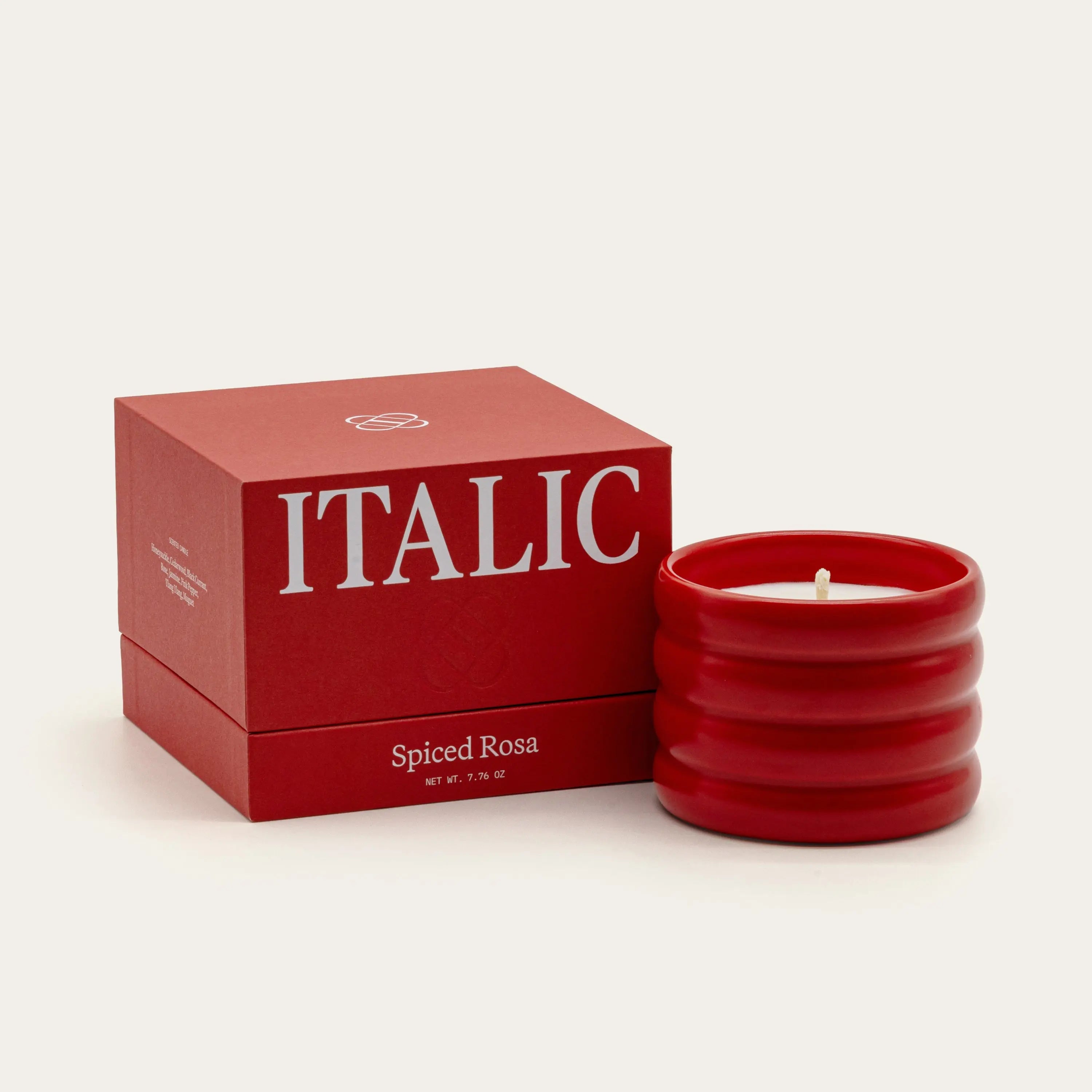 Soy Wax Ceramic Candle & Wick Trimmer Set Italic