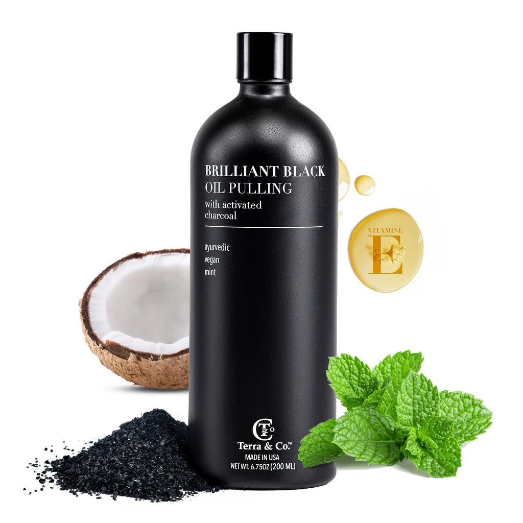 Brilliant Black® Oil Pulling – Ayurvedic Mouthwash for Teeth Whitening, Detox & Gum Health Terra & Co.
