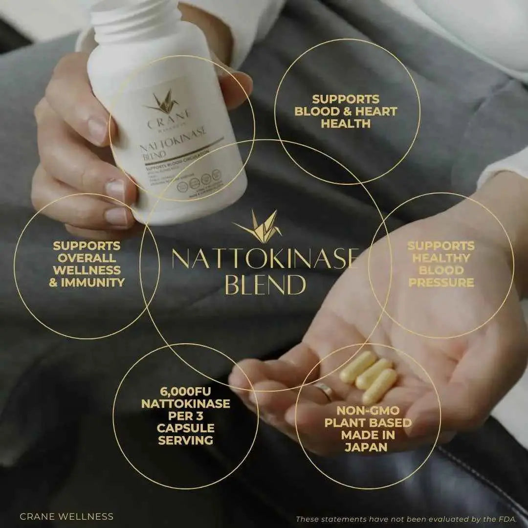 Nattokinase Blend 6,000 FU Cardiovascular Support Capsules Crane Wellness