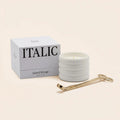 Soy Wax Ceramic Candle & Wick Trimmer Set Italic