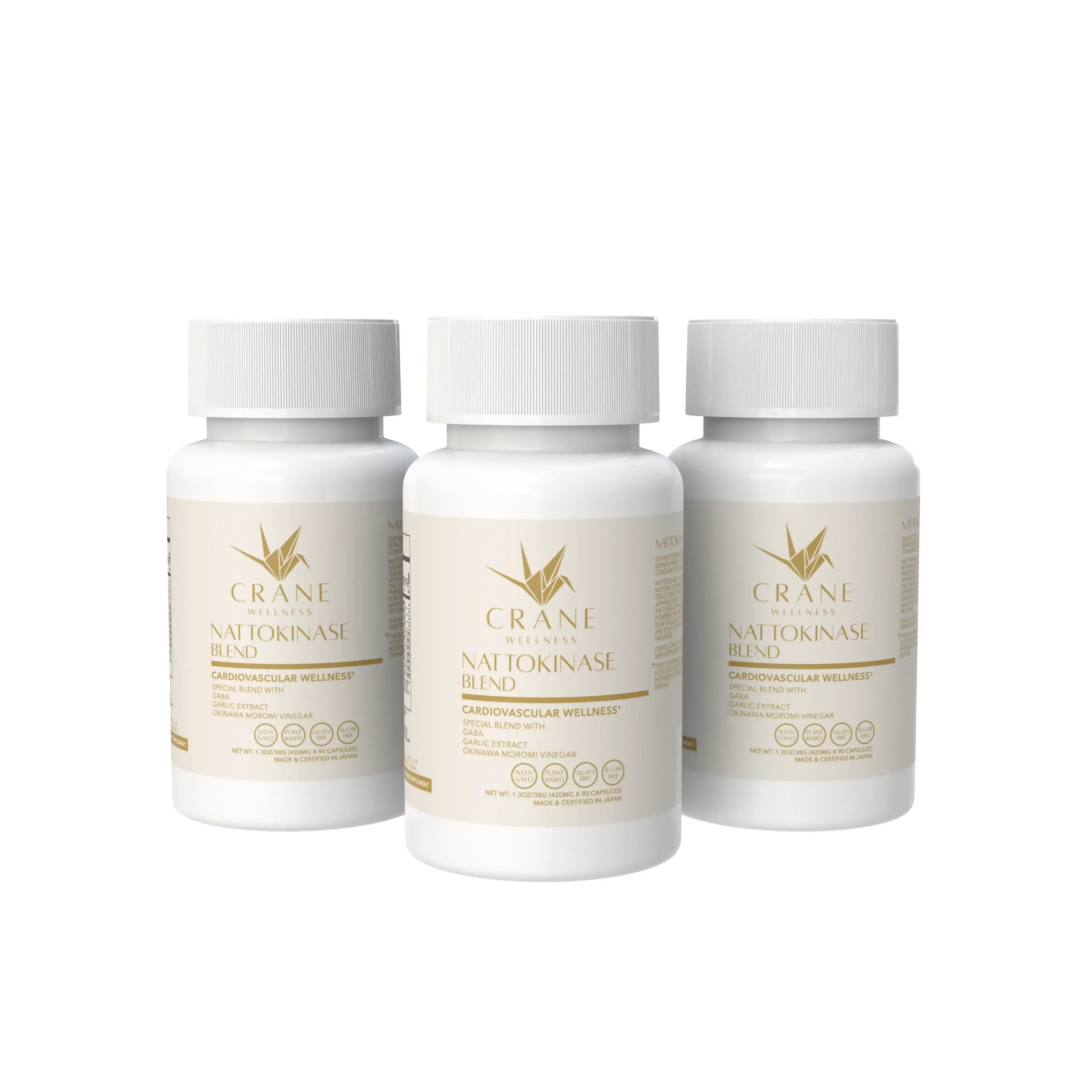 Nattokinase Blend 6,000 FU Cardiovascular Support Capsules Crane Wellness