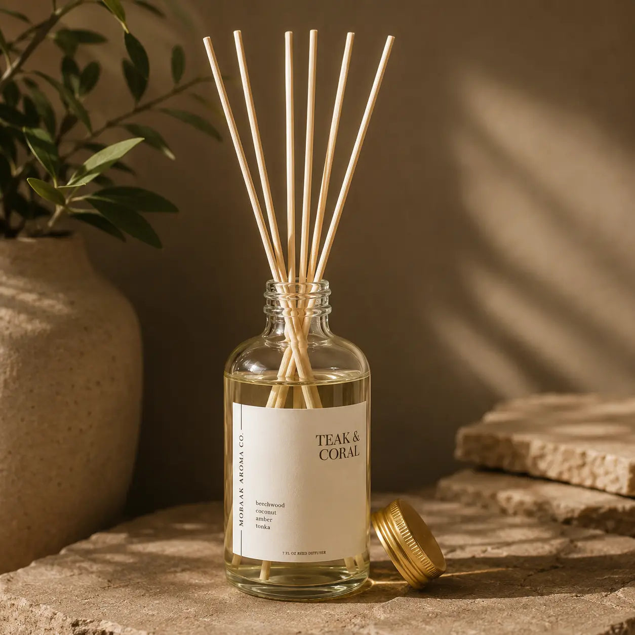 Teak + Coral Reed Diffuser Mobaak Aromatherapy Shoppe