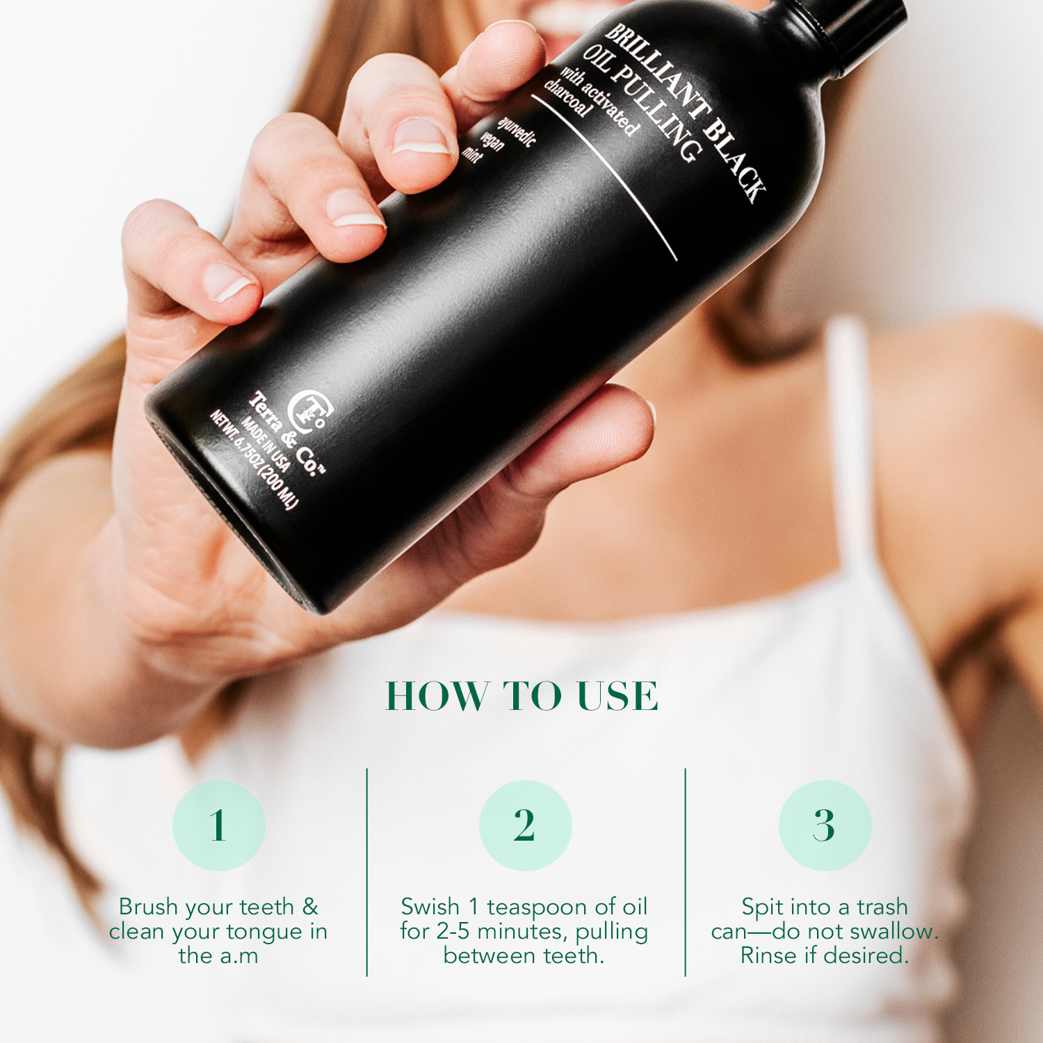 Brilliant Black® Oil Pulling – Ayurvedic Mouthwash for Teeth Whitening, Detox & Gum Health Terra & Co.