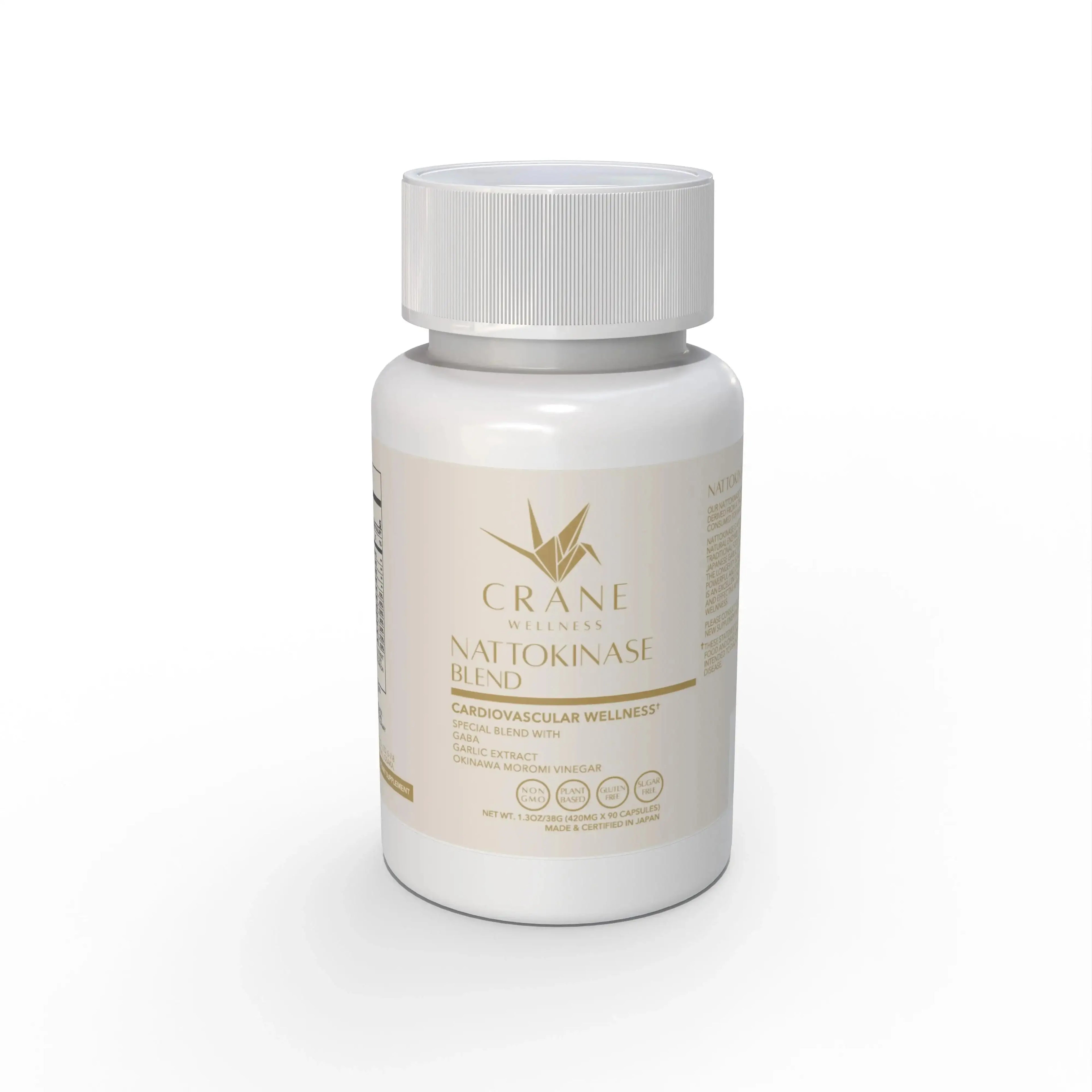 Nattokinase Blend 6,000 FU Cardiovascular Support Capsules Crane Wellness