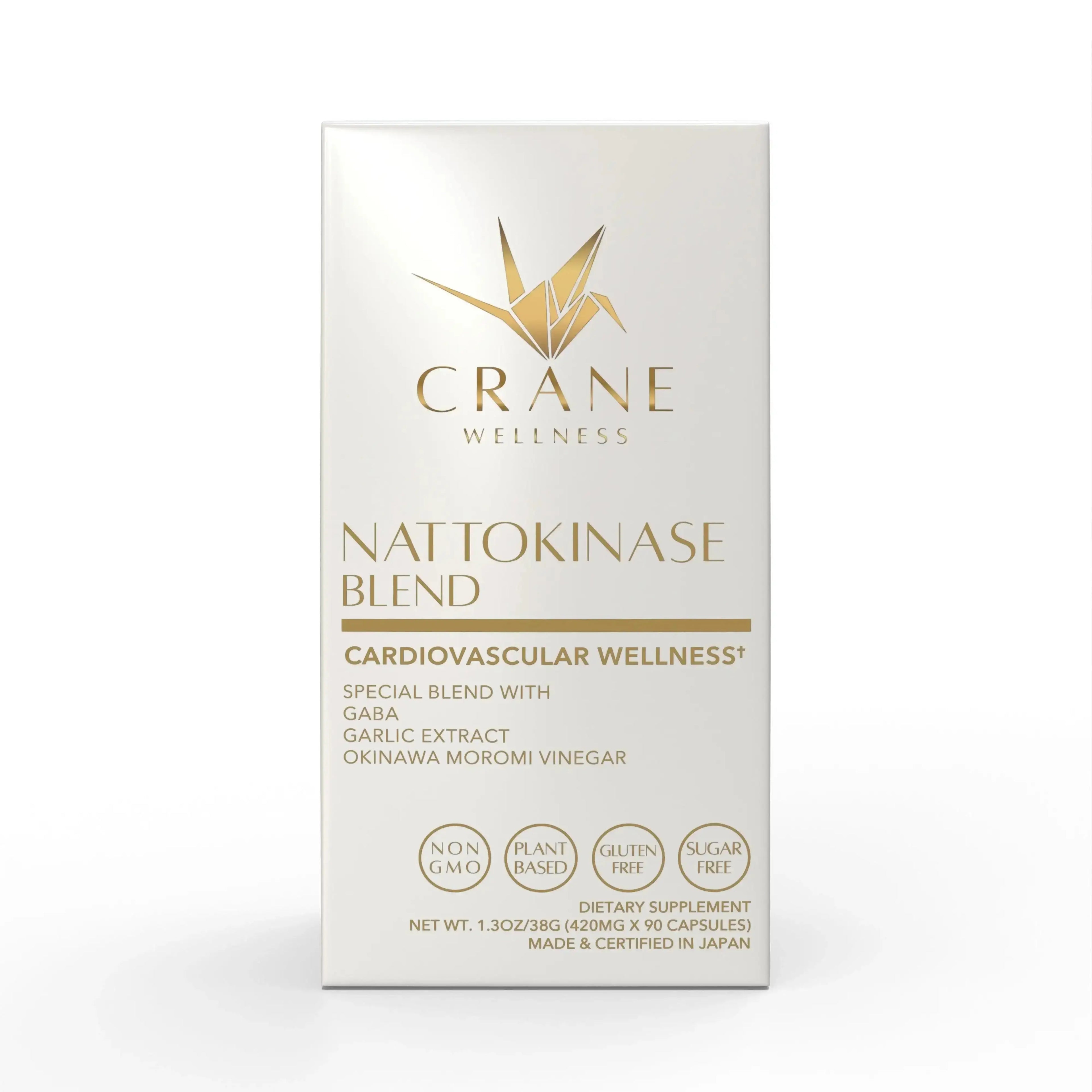 Nattokinase Blend 6,000 FU Cardiovascular Support Capsules Crane Wellness