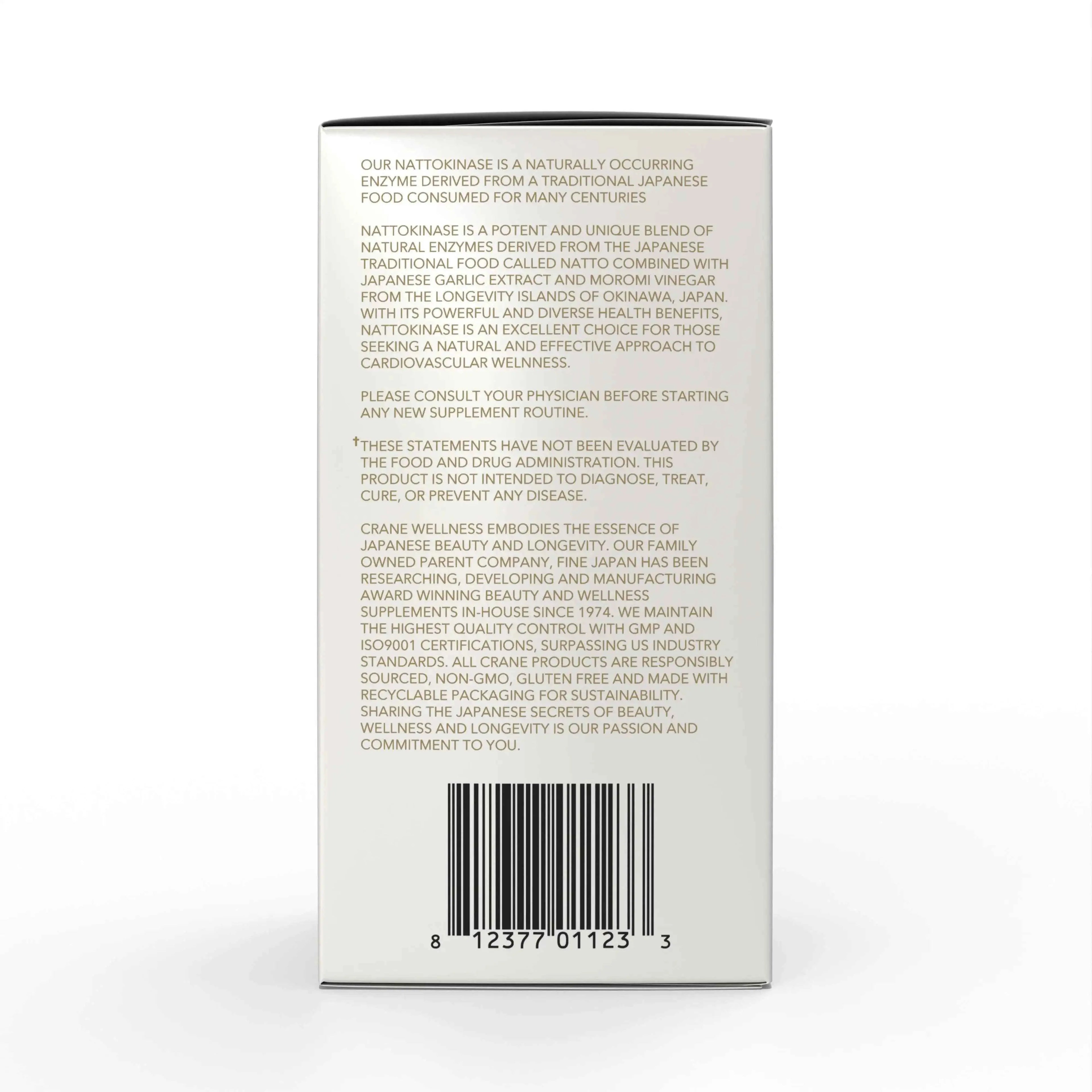 Nattokinase Blend 6,000 FU Cardiovascular Support Capsules Crane Wellness