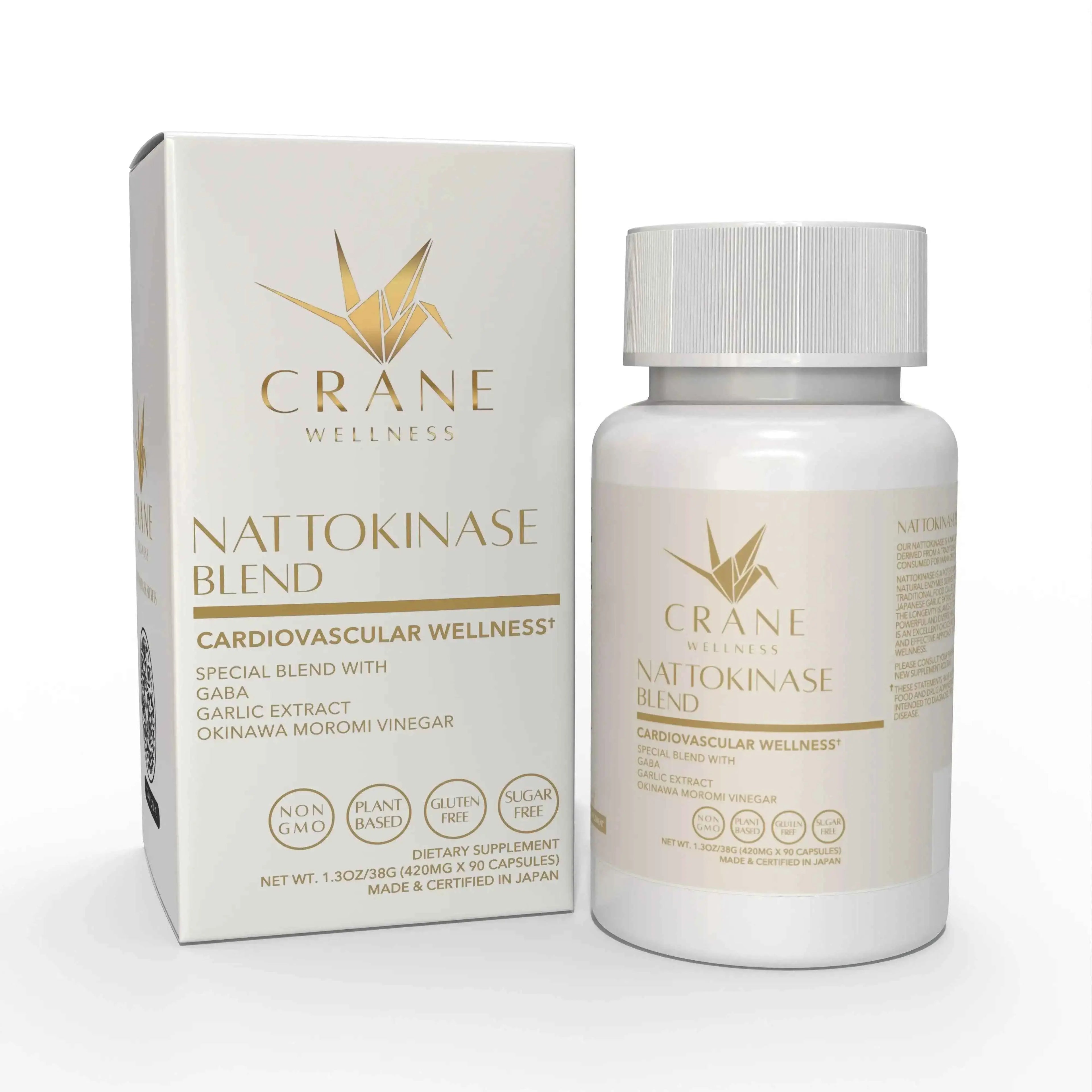 Nattokinase Blend 6,000 FU Cardiovascular Support Capsules Crane Wellness