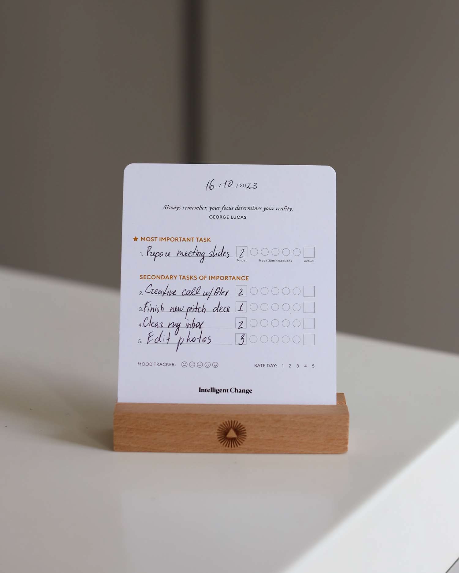 Productivity Planner Cards Intelligent Change