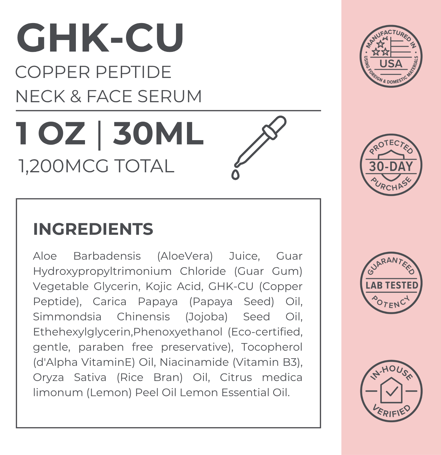 GHK-Cu Copper Peptide Neck & Face Serum Neurogan Health