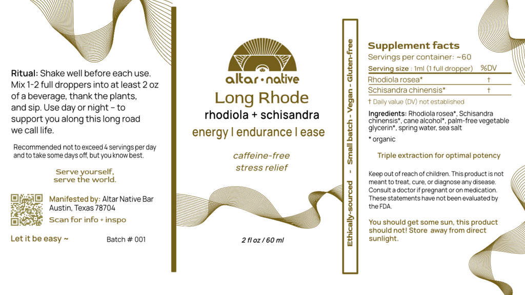 (PRE-ORDER) Long Rhode ⟡ Rhodiola + Schisandra Adaptogen Drops Altar Native