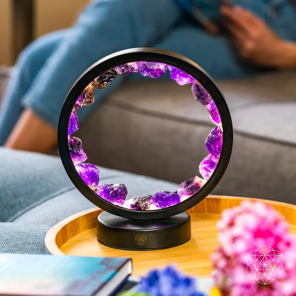 I Am At Peace - Spiritual Protection Amethyst Lamp Conscious Items