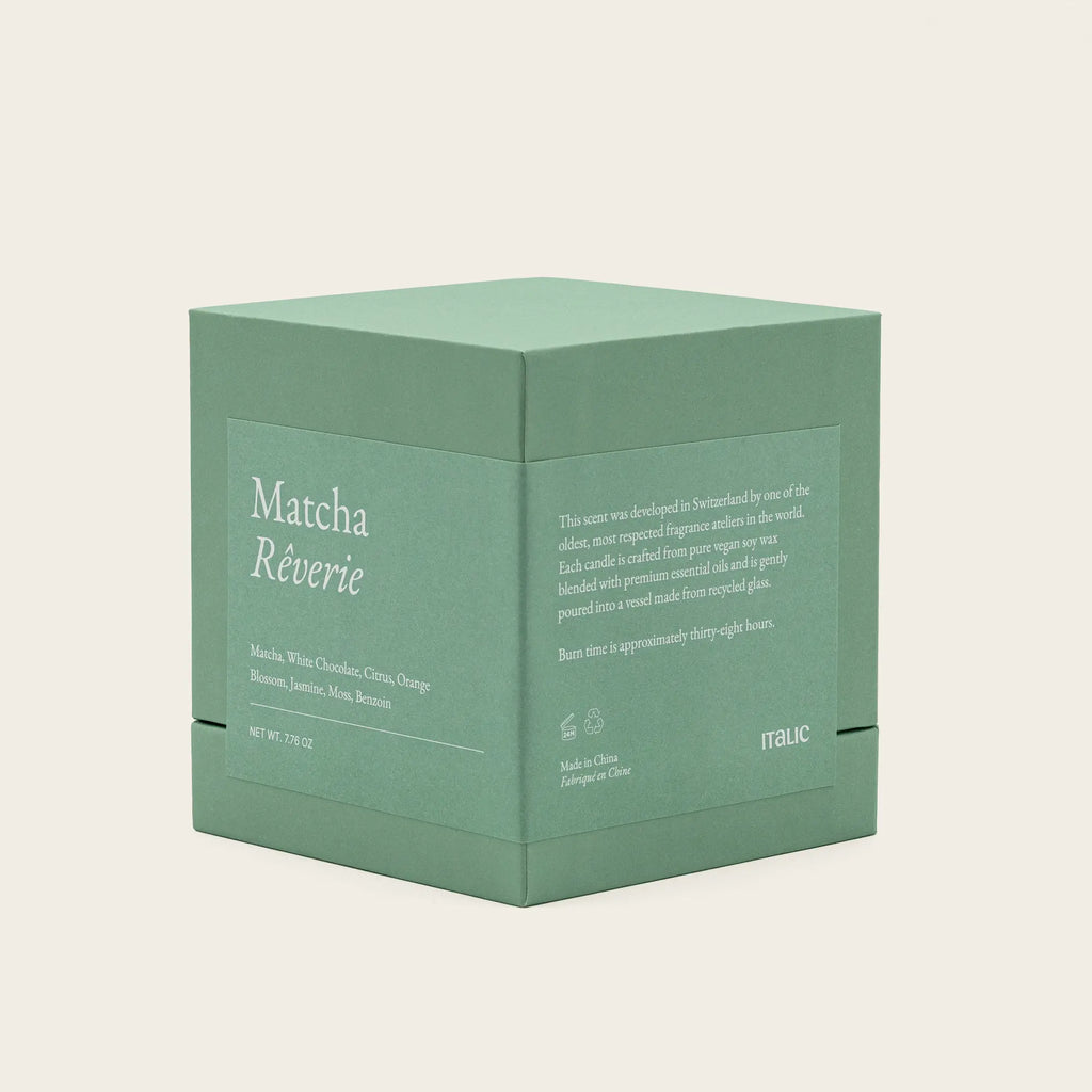 Noir Swiss Scented Glass Candle Italic
