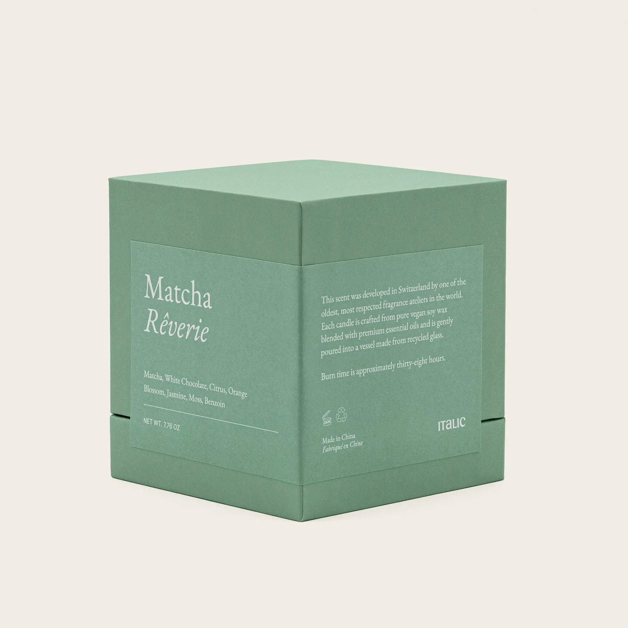 Noir Swiss Scented Glass Candle Italic