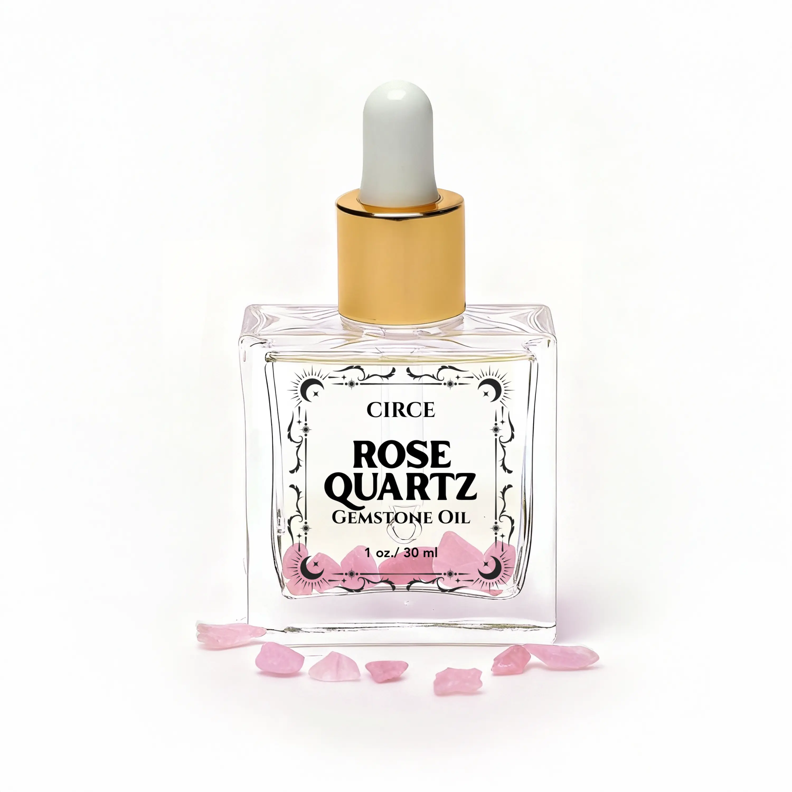 Gemstone Body Oil Discovery Set — 3-Piece Crystal-Infused Oil Sampler (Rose Quartz, Citrine, Obsidian) Circe Boutique