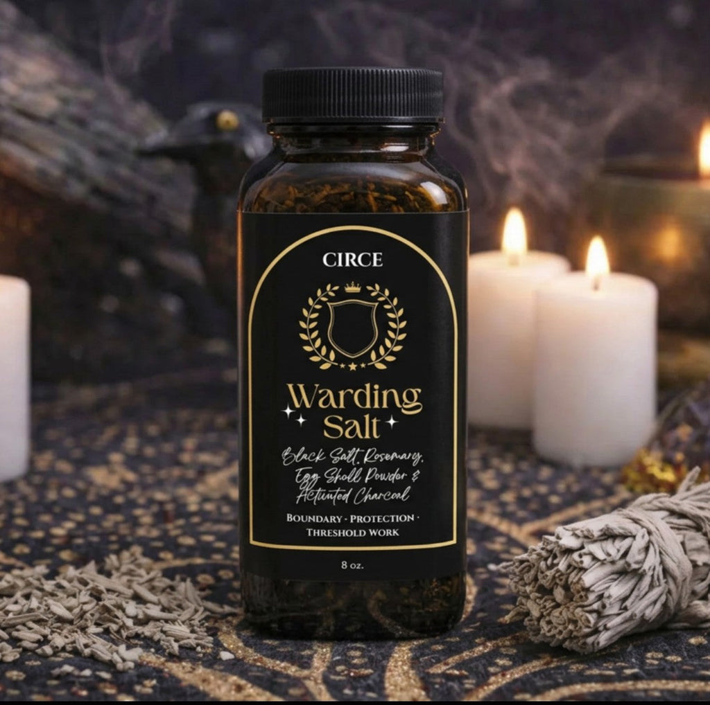 Warding Salt – Ritual Protection Blend with Black Salt, Rosemary & Activated Charcoal (8 oz) Circe Boutique